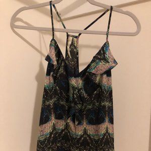 Twelfth Street by Cynthia Vincent Peacock Print Tank Top Size S